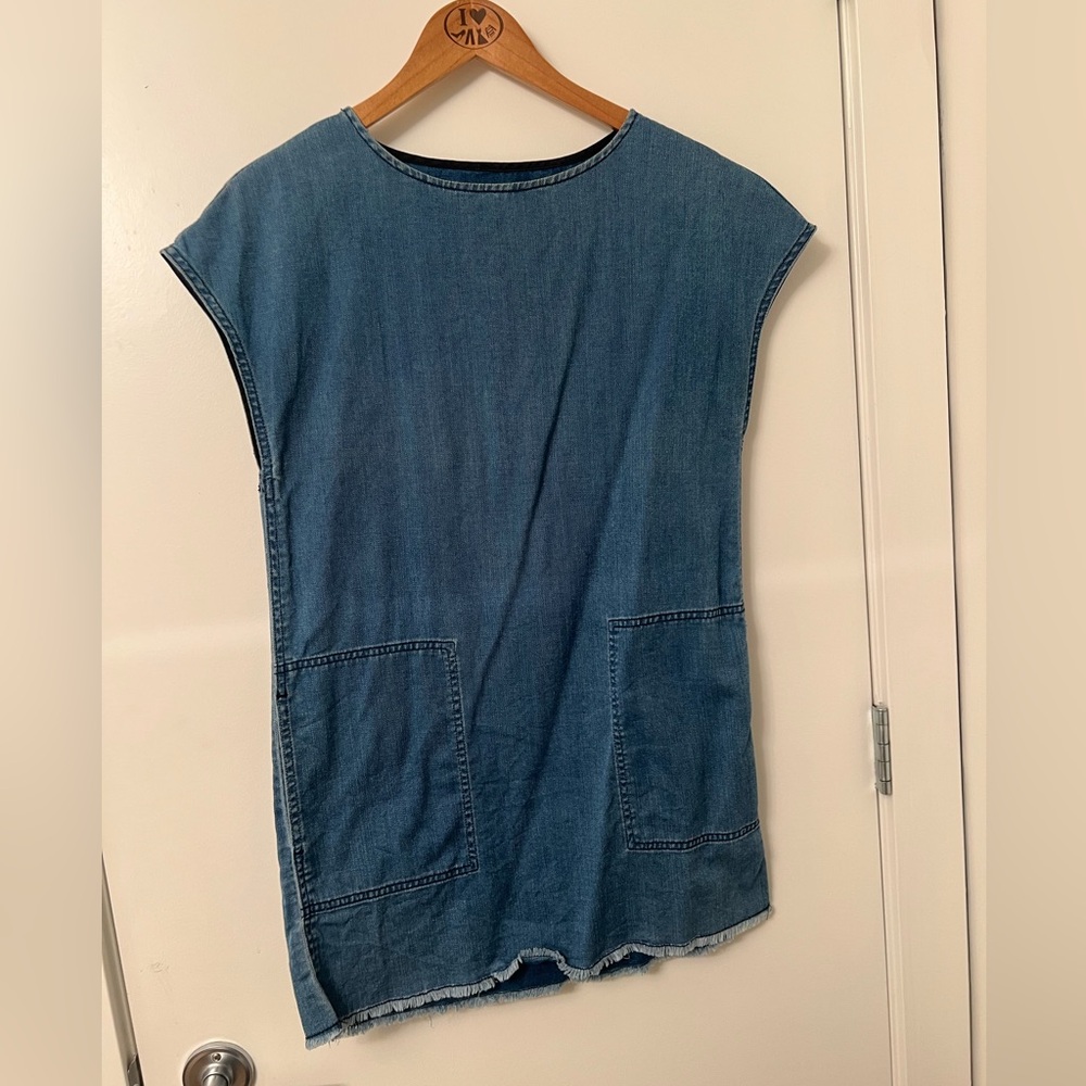 Wilfred Free Sleeveless Denim Shift Dress – Size XXS